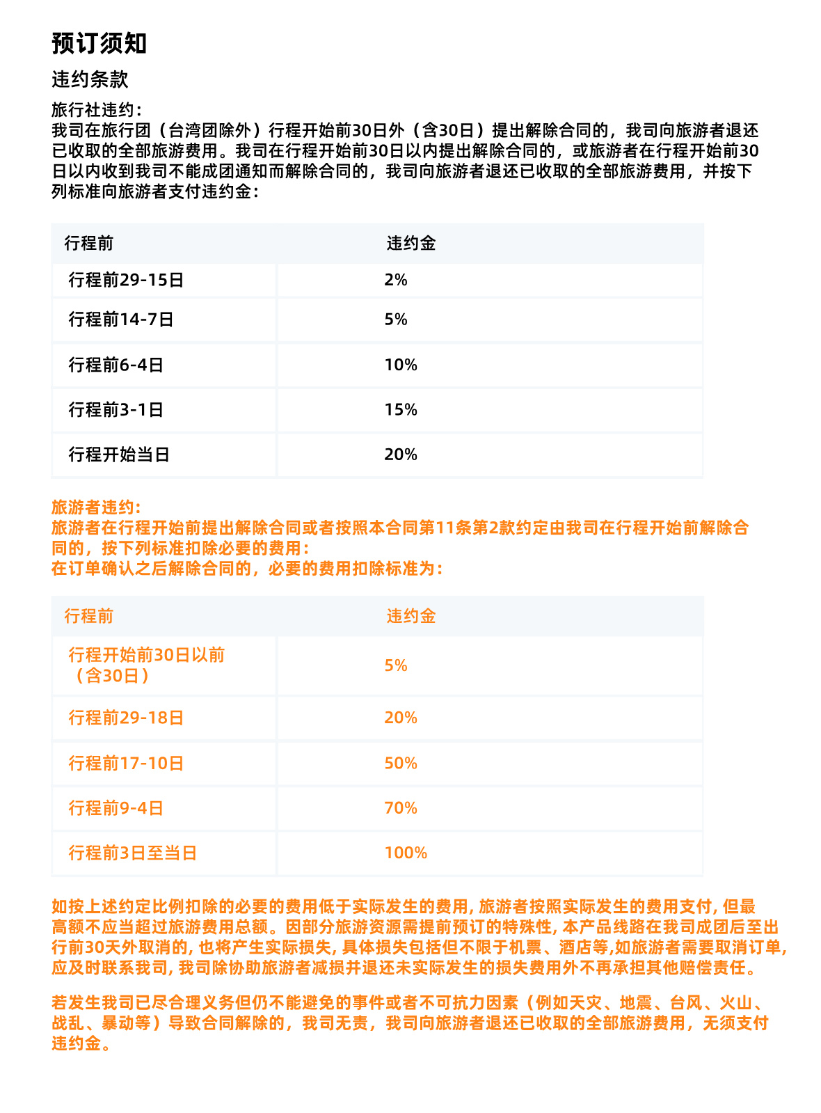 大陆及香港澳门团--须知违约页